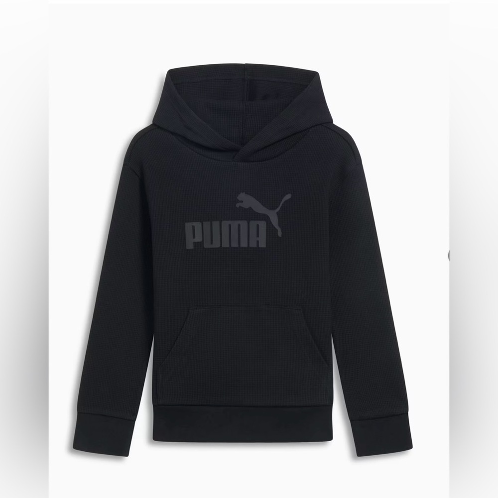 Puma Kid’s Vibe Check Black Waffle Hoodie XL NEW